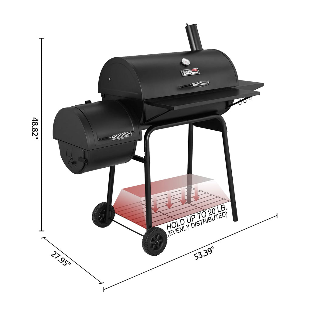 Steel Charcoal Grill with Offset Smoker Z438