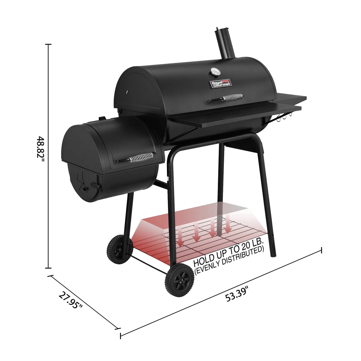 Steel Charcoal Grill with Offset Smoker Z438