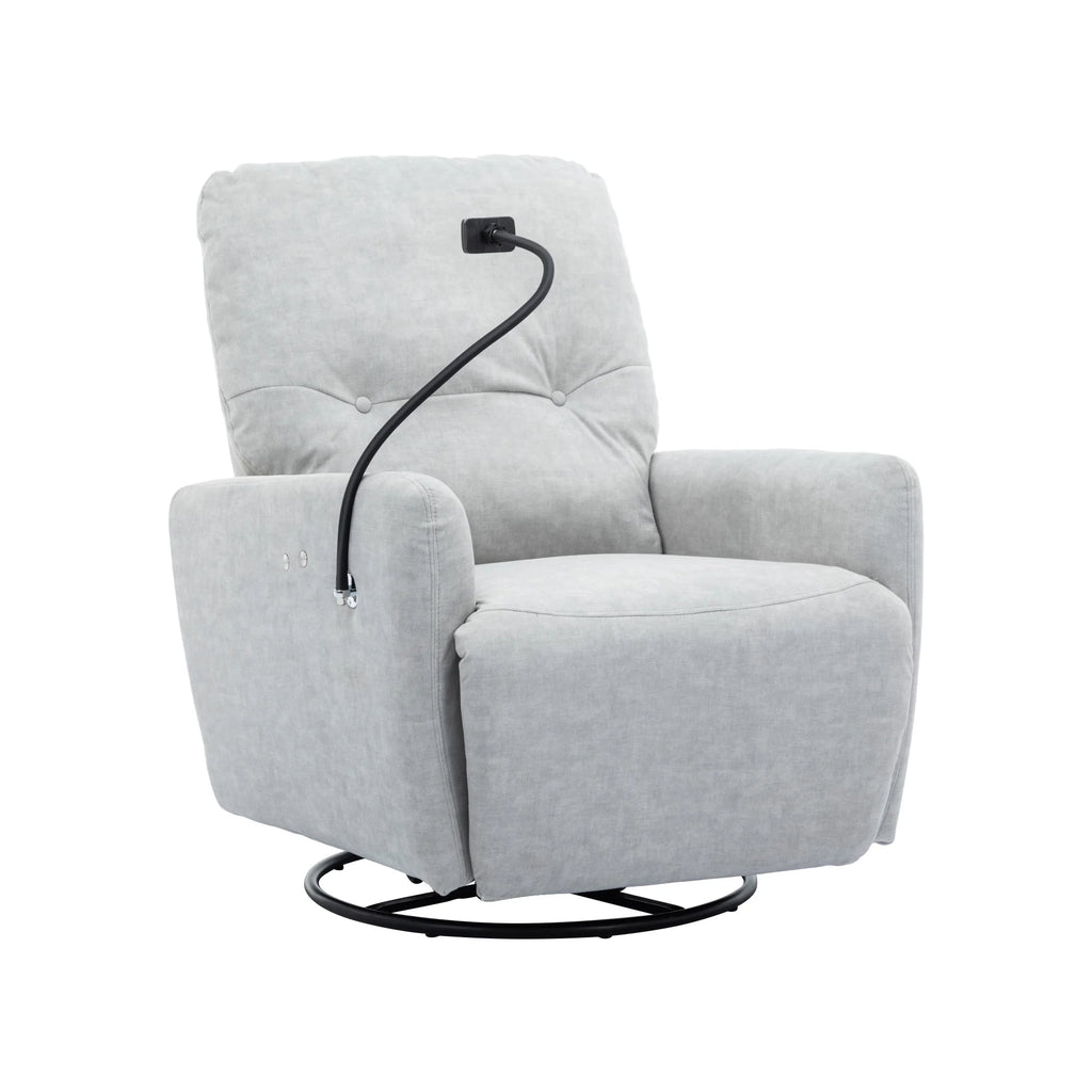 Grey 270 Degree Swivel Electric Recliner Sofa T77952