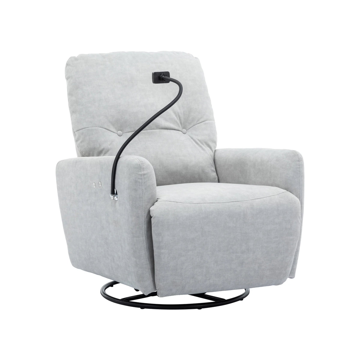 Grey 270 Degree Swivel Electric Recliner Sofa T77952