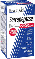 Serrapeptase 250,000 SPU 30 Tablets Vegan Enteric Coated H937