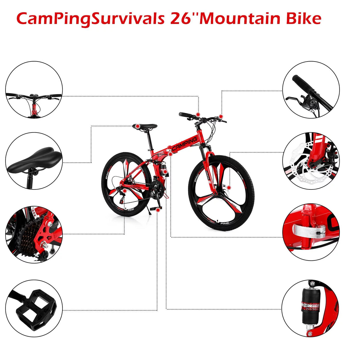 26 Disc Brake 21 Speed Mountain Bike G3291
