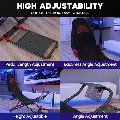 Foldable Racing Simulator Cockpit with Seat U8419