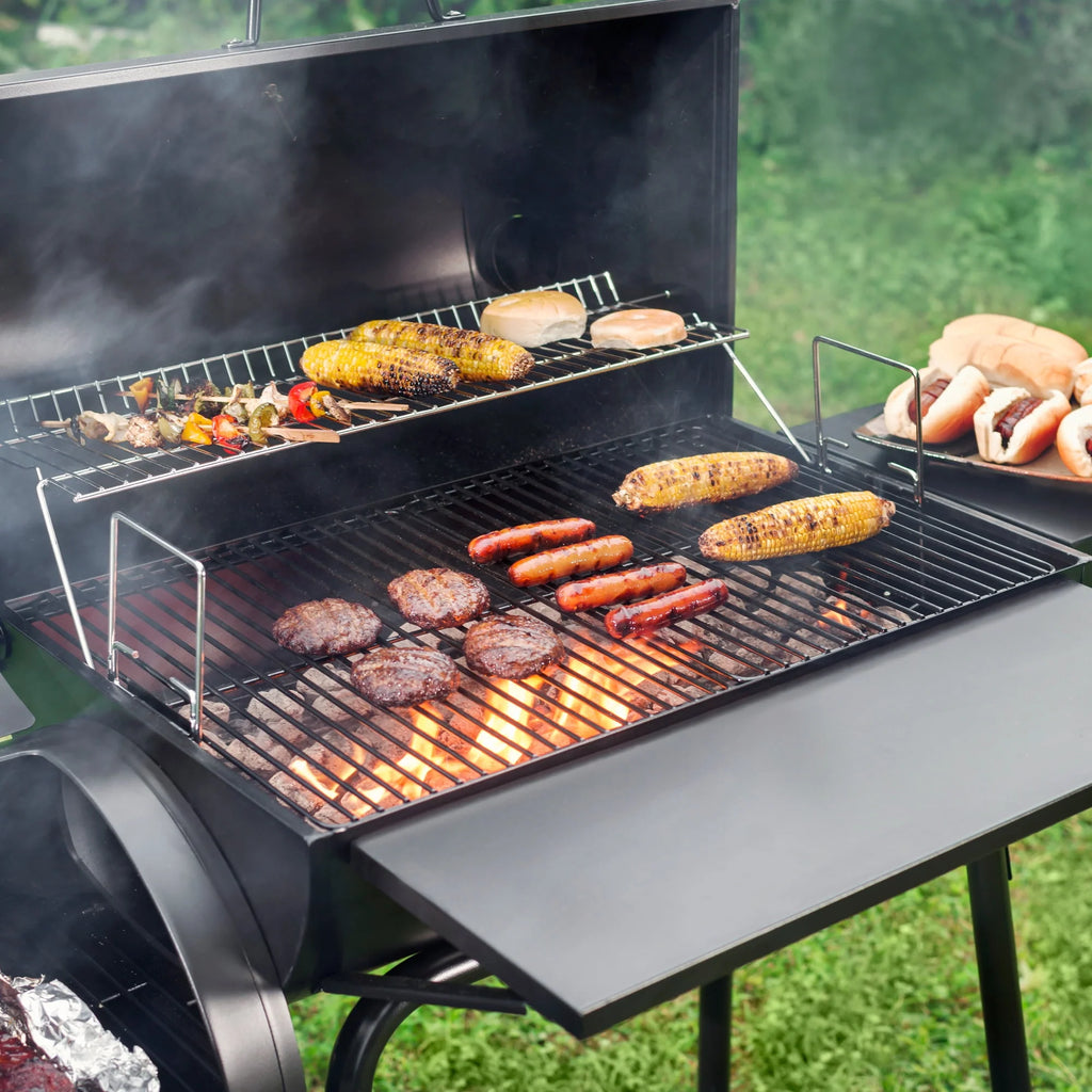 Steel Charcoal Grill with Offset Smoker Z438